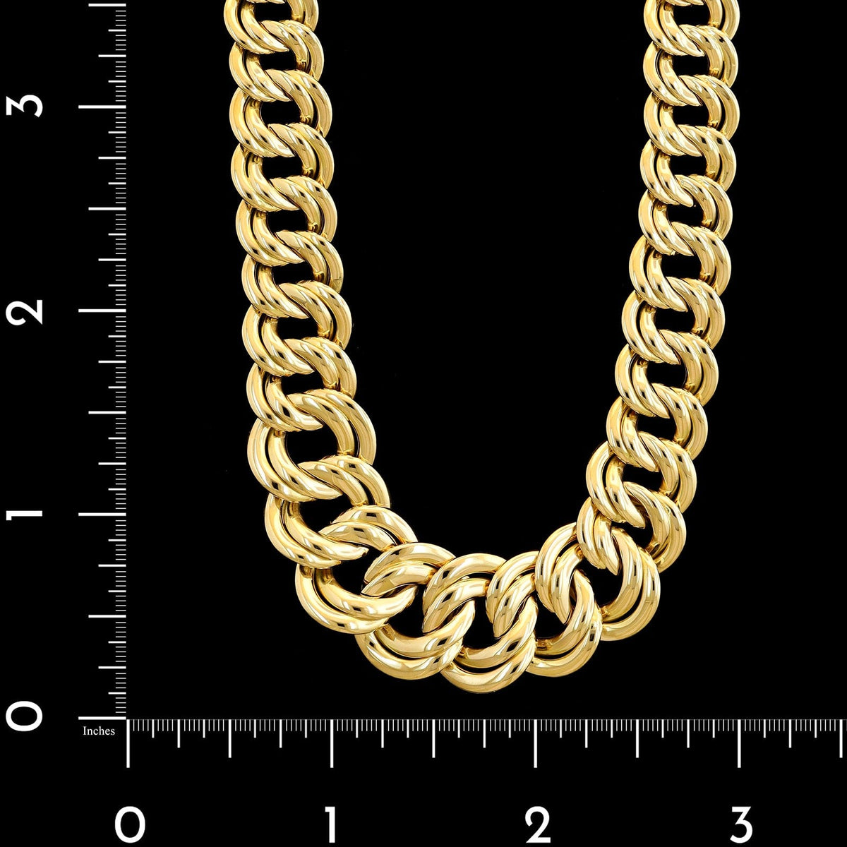 14K Yellow Gold Estate Graduated Double Link Necklace – Long's Jewelers
