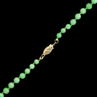 14K Yellow Gold Estate Jadeite Bead Necklace