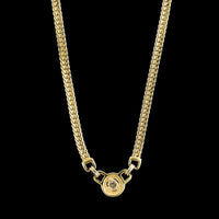 14K Two-tone Gold Estate Diamond Bezel Necklace