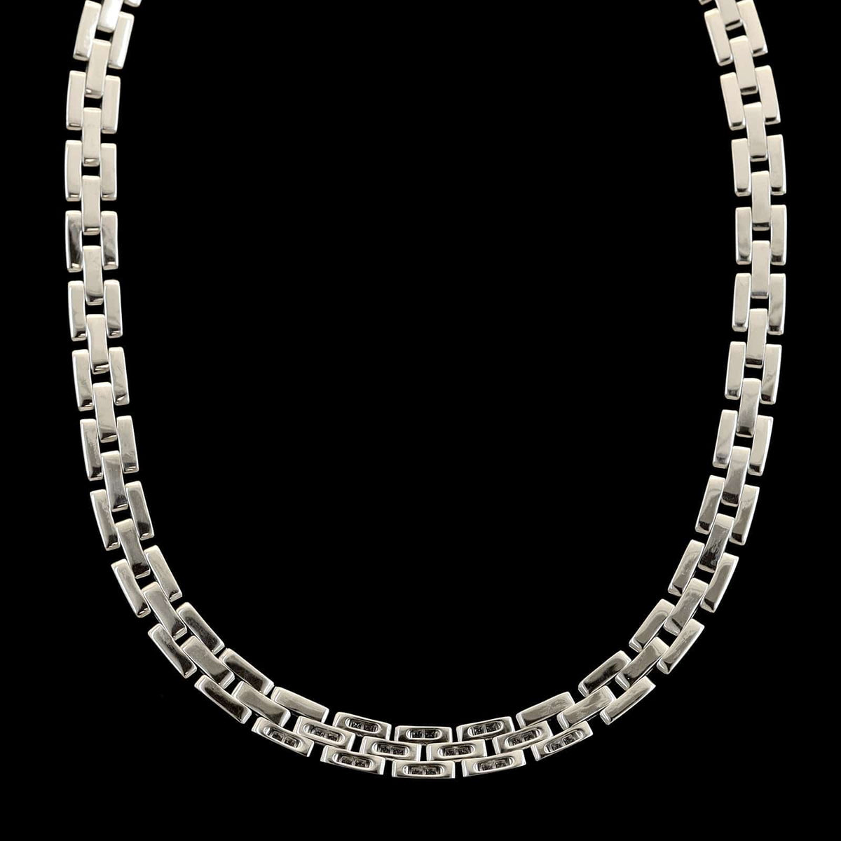 Cartier 18K White Estate Gold Maillon Panthere Diamond Necklace