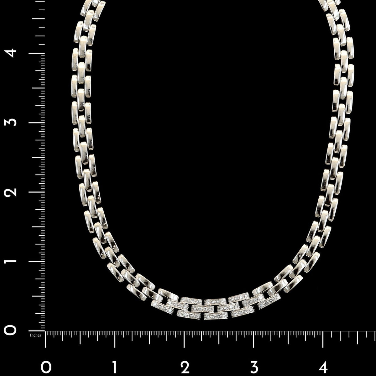 Cartier 18K White Estate Gold Maillon Panthere Diamond Necklace