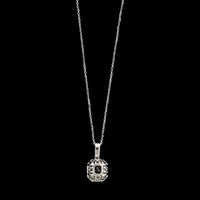 18K White Gold Estate Alexandrite and Diamond Pendant Necklace