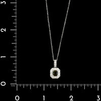 18K White Gold Estate Alexandrite and Diamond Pendant Necklace