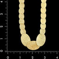 14K Yellow Gold Estate Graduated Textured Oval Link Necklace