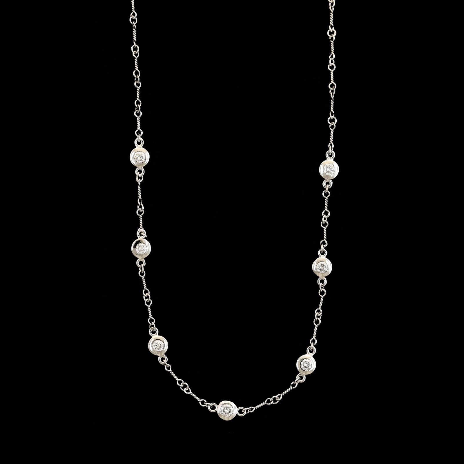 18K White Gold Estate Diamond Necklace
