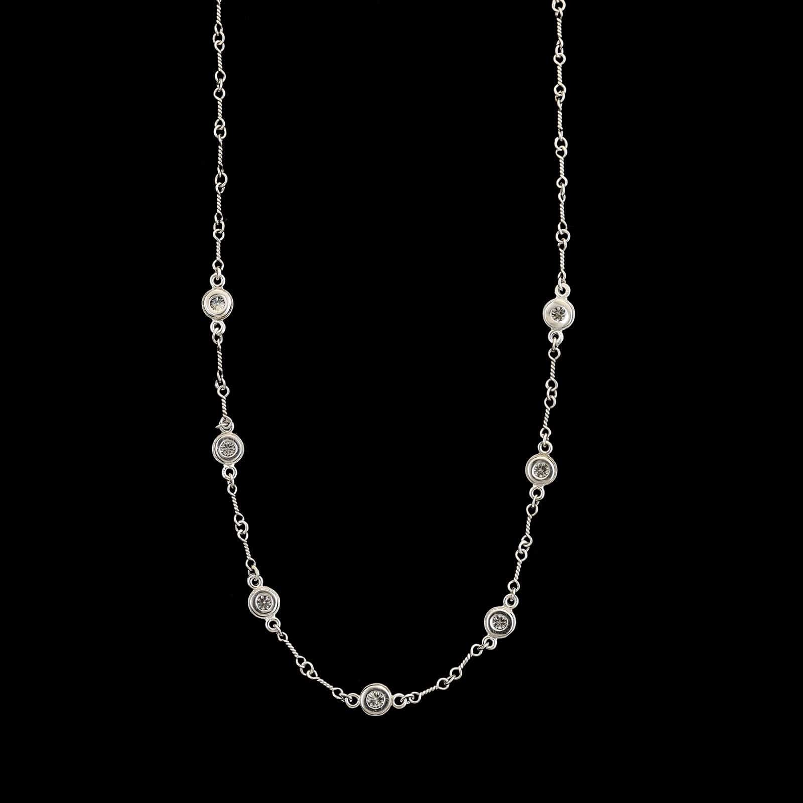18K White Gold Estate Diamond Necklace