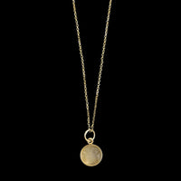 14K Yellow Gold Estate Moonstone Face Pendant Necklace