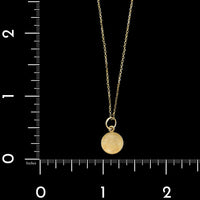 14K Yellow Gold Estate Moonstone Face Pendant Necklace