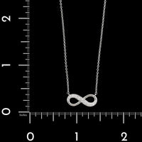 14K White Gold Estate Diamond Infinity Pendant Necklace