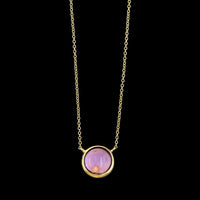 Tiffany & Co. 18K Yellow Gold Estate Amethyst Olive Leaf Necklace