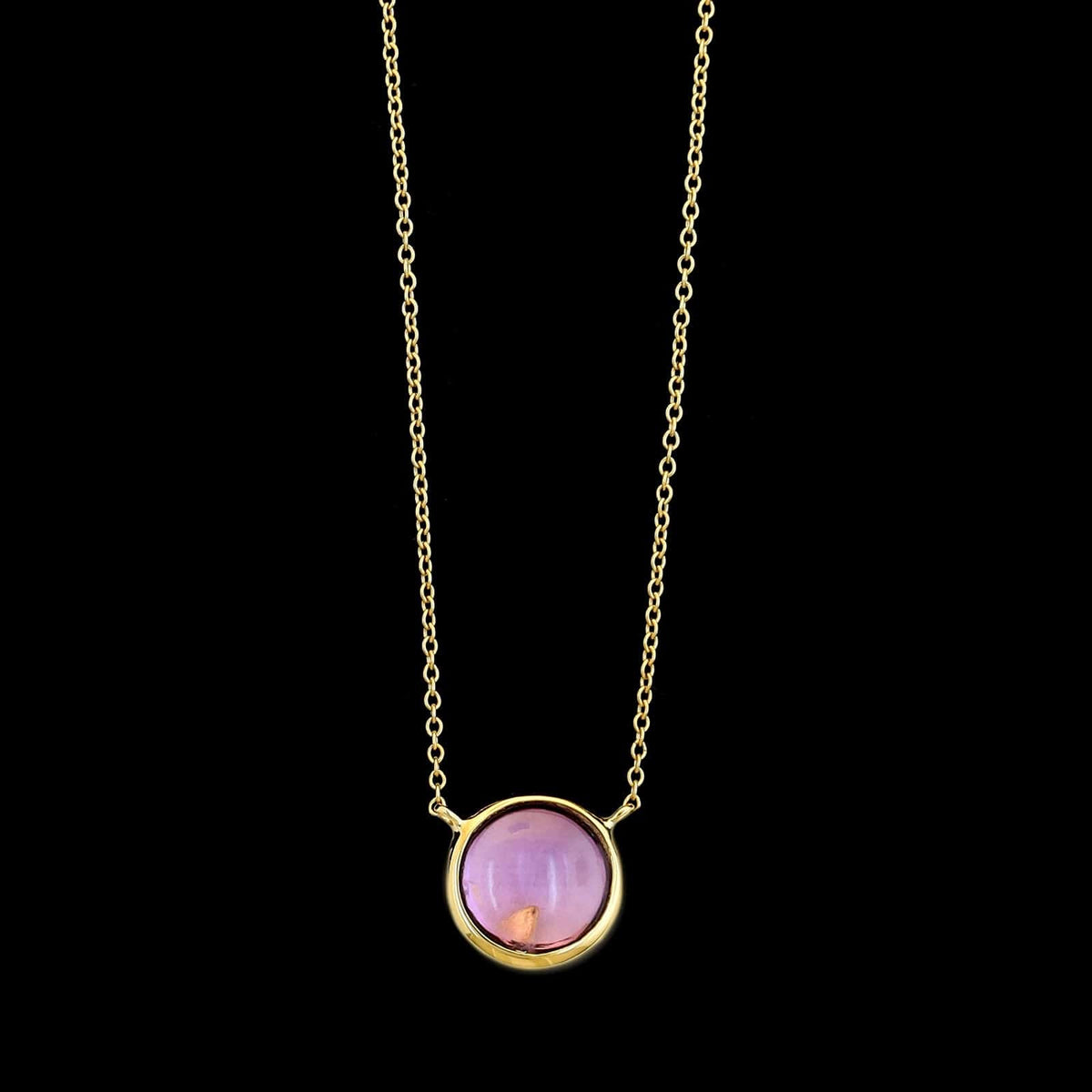 Tiffany & Co. 18K Yellow Gold Estate Amethyst Olive Leaf Necklace