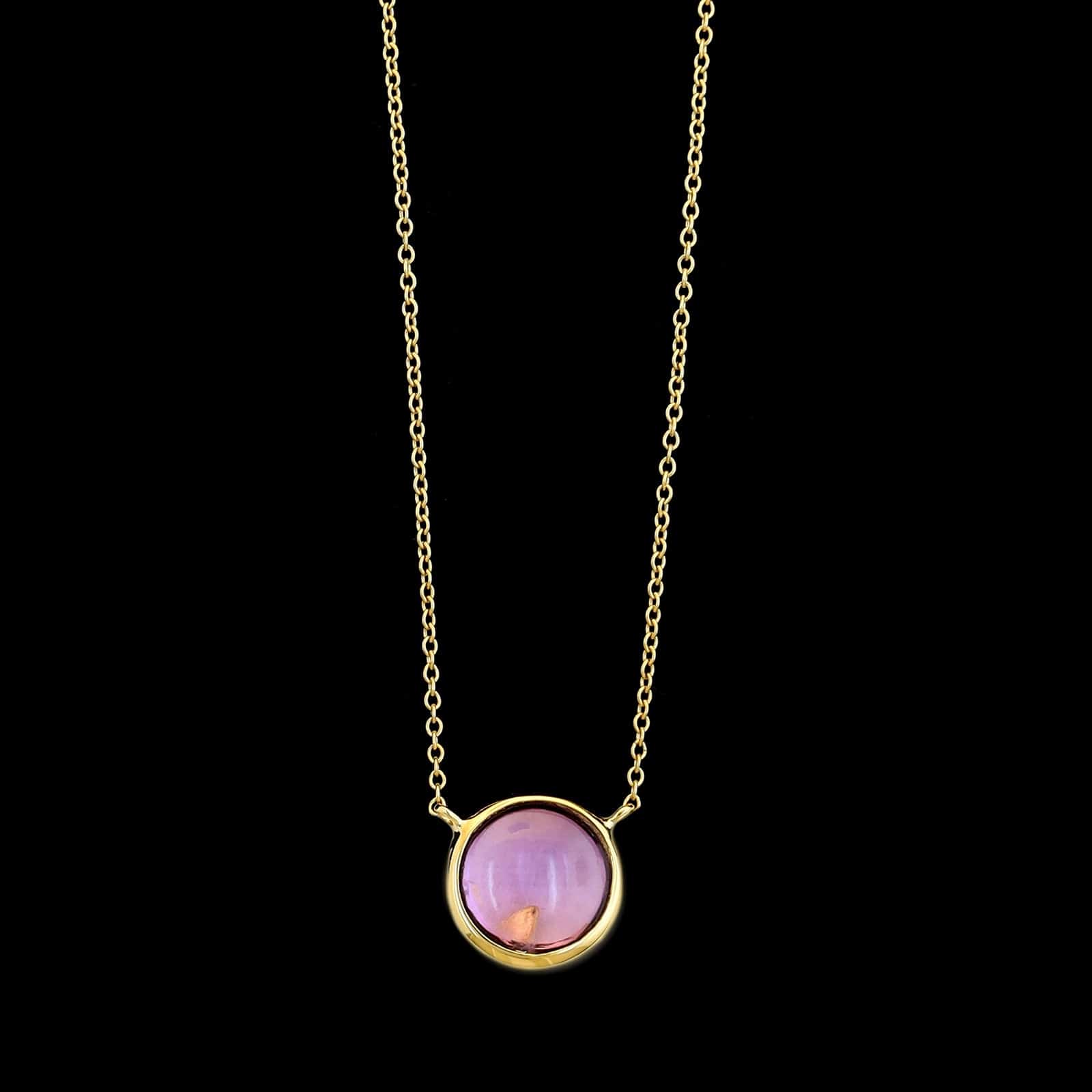 Tiffany & Co. 18K Yellow Gold Estate Amethyst Olive Leaf Necklace