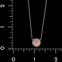 Tiffany & Co. 18K Yellow Gold Estate Amethyst Olive Leaf Necklace