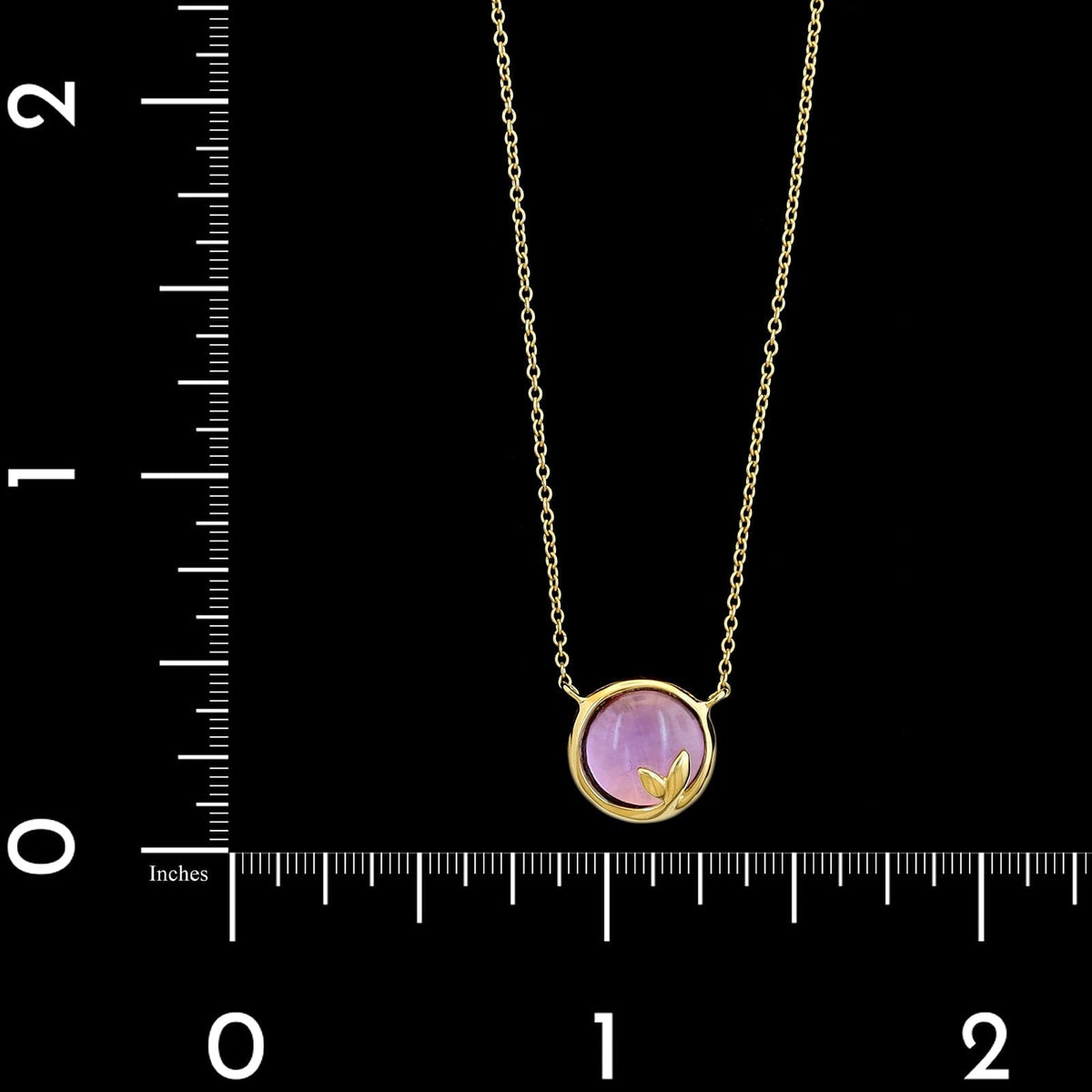 Tiffany & Co. 18K Yellow Gold Estate Amethyst Olive Leaf Necklace