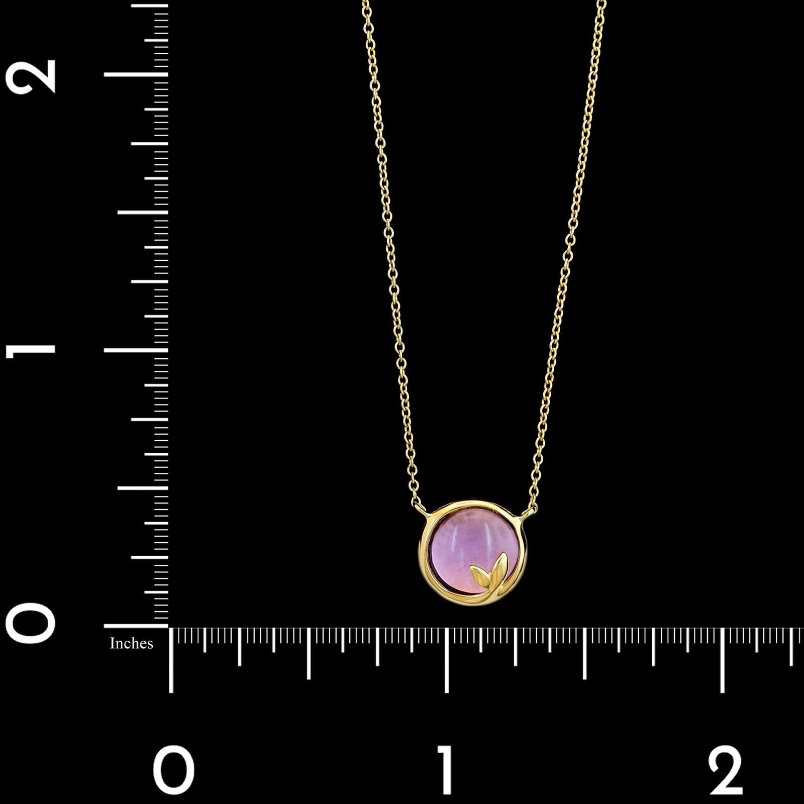 Tiffany & Co. 18K Yellow Gold Estate Amethyst Olive Leaf Necklace