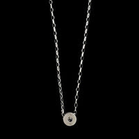 14K White Gold Estate Diamond Solitaire Pendant Necklace
