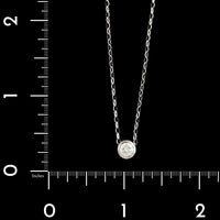 14K White Gold Estate Diamond Solitaire Pendant Necklace