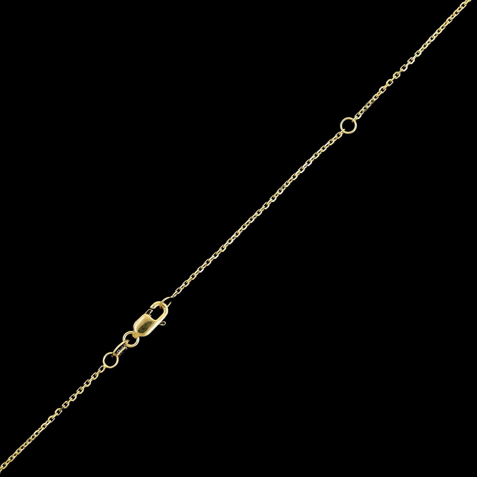 14K Two-tone Estate Diamond Bezel Solitaire Necklace