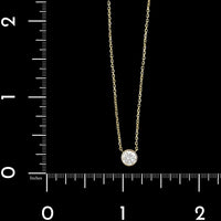 14K Two-tone Estate Diamond Bezel Solitaire Necklace