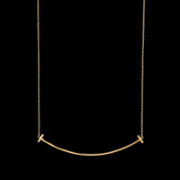 Tiffany & Co. 18K Rose Gold Estate T Smile Large Pendant Necklace