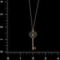 Tiffany & Co. 18K Rose Gold Estate Diamond Enchant Heart Key Pendant Necklace