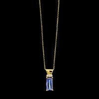 14K Yellow Gold Estate Tanzanite and Diamond Pendant Necklace