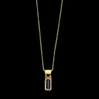 14K Yellow Gold Estate Tanzanite and Diamond Pendant Necklace