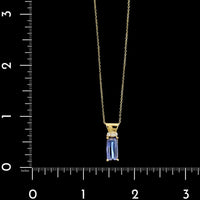 14K Yellow Gold Estate Tanzanite and Diamond Pendant Necklace