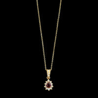14K Yellow Gold Estate Ruby and Diamond Pendant