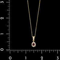 14K Yellow Gold Estate Ruby and Diamond Pendant