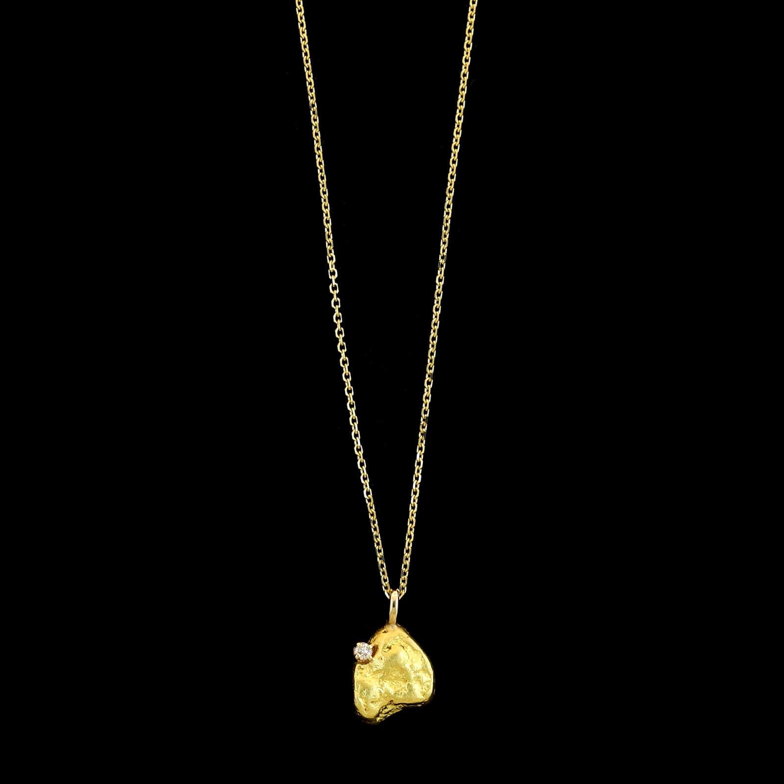 14K and 20K Yellow Gold Estate Diamond Pendant Necklace
