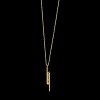 14K Yellow Gold Estate Diamond Bar Pendant Necklace