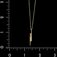 14K Yellow Gold Estate Diamond Bar Pendant Necklace