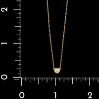 14K Rose Gold Estate Diamond Pendant Necklace