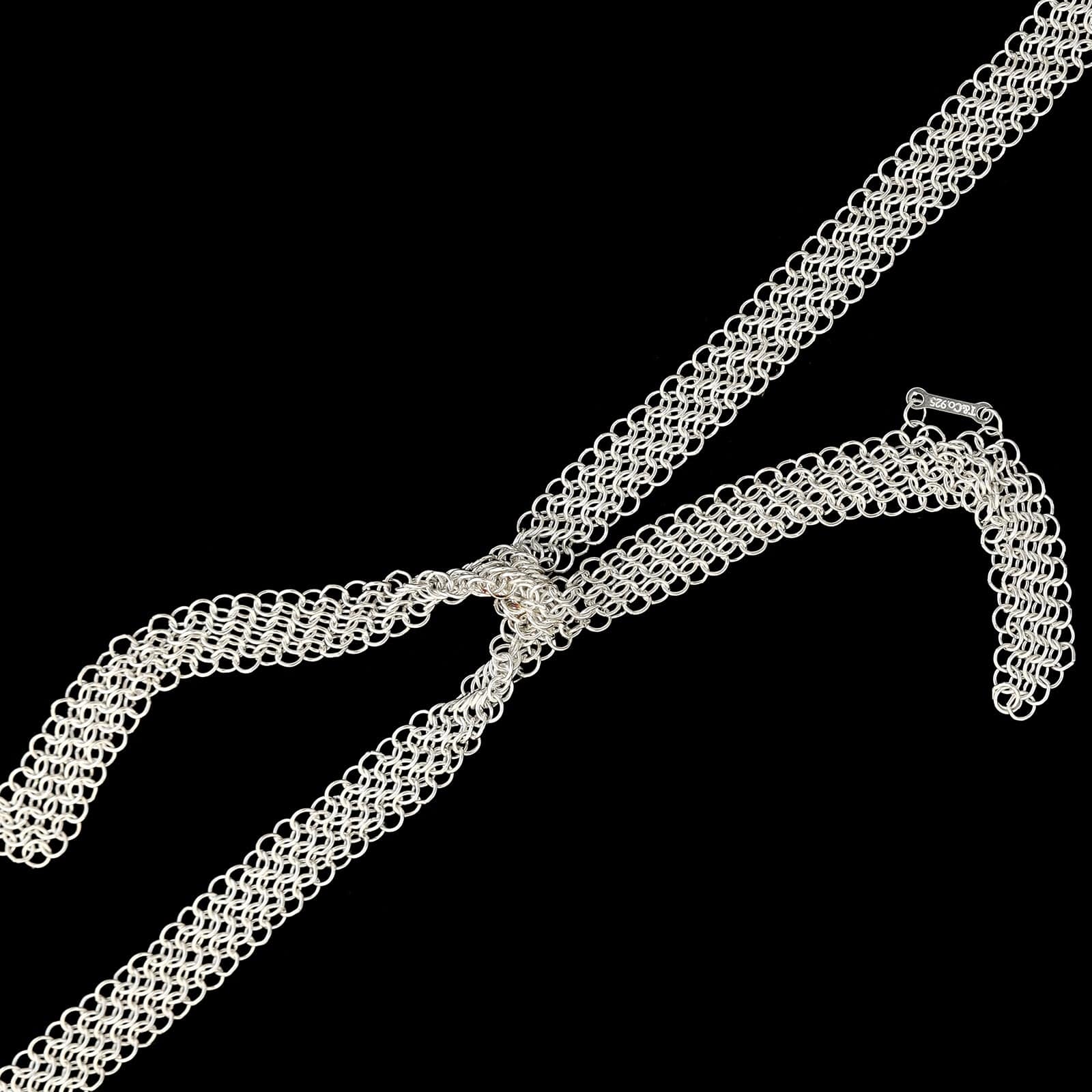 Tiffany & Co. Sterling Estate Silver Elsa Peretti Mesh Bib Necklace