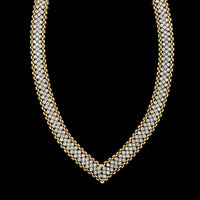 14K Two-tone Gold Estate Diamond Necklace
