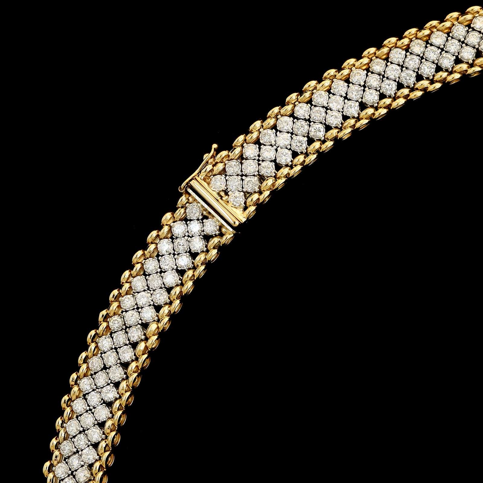 14K Two-tone Gold Estate Diamond Necklace