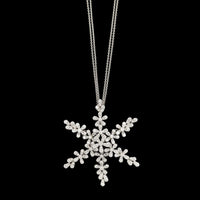 Crivelli 18K White Gold Estate Diamond Snowflake Pendant Pin