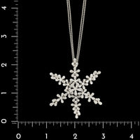 Crivelli 18K White Gold Estate Diamond Snowflake Pendant Pin