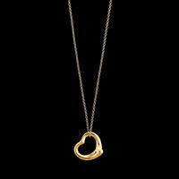 Tiffany & Co. Elsa Peretti 18K Rose Gold Estate Open Heart Pendant Necklace