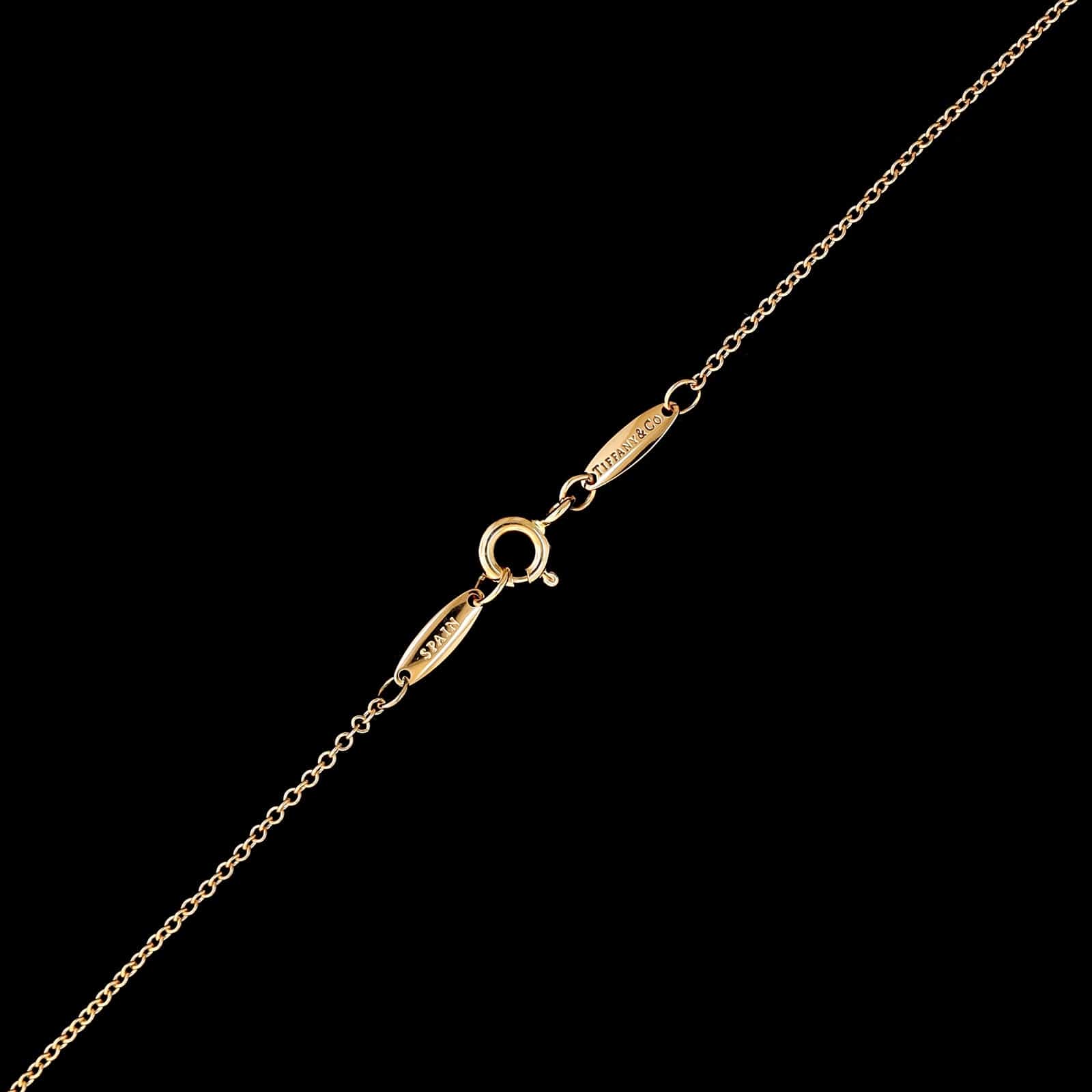 Tiffany & Co. Elsa Peretti 18K Rose Gold Estate Open Heart Pendant Necklace