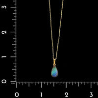14K Yellow Gold Estate Boulder Opal Pendant Necklace