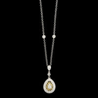 18K Two-tone Gold Estate Diamond Pendant Necklace