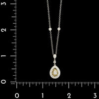 18K Two-tone Gold Estate Diamond Pendant Necklace