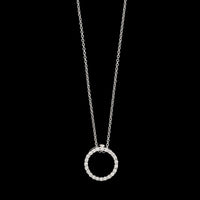 Roberto Coin 18K White Gold Estate Diamond Tiny Treasures Circle Pendant Necklace