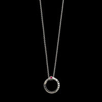 Roberto Coin 18K White Gold Estate Diamond Tiny Treasures Circle Pendant Necklace