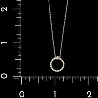 Roberto Coin 18K White Gold Estate Diamond Tiny Treasures Circle Pendant Necklace