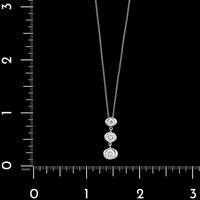 14K White Gold Estate Diamond Three Stone Pendant Necklace