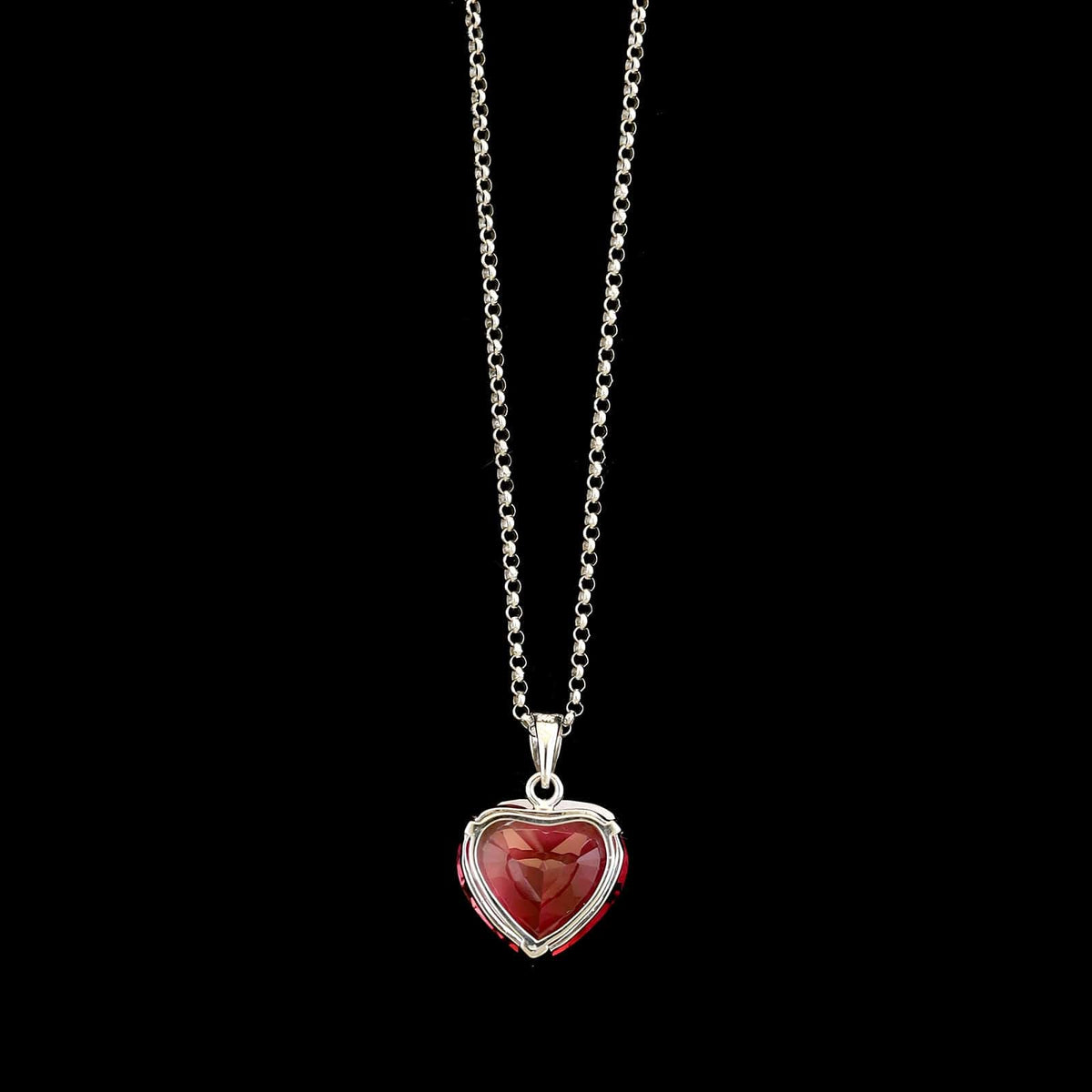 14K White Gold Estate Pink Tourmaline Pendant Necklace
