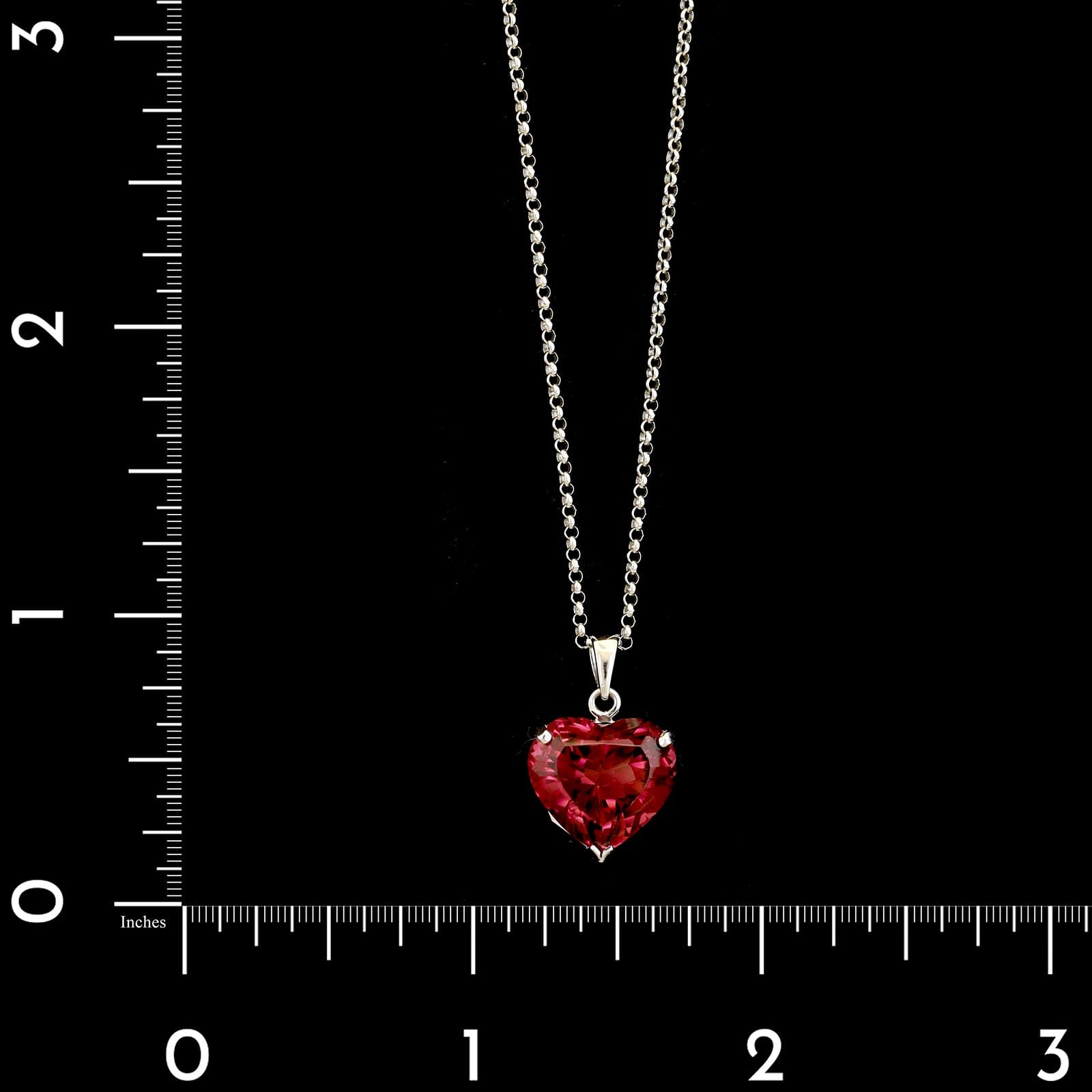 14K White Gold Estate Pink Tourmaline Pendant Necklace